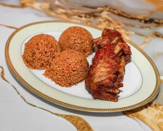 Traditional West African Suya skewered meat at Akin's African Restaurant, Winnipeg